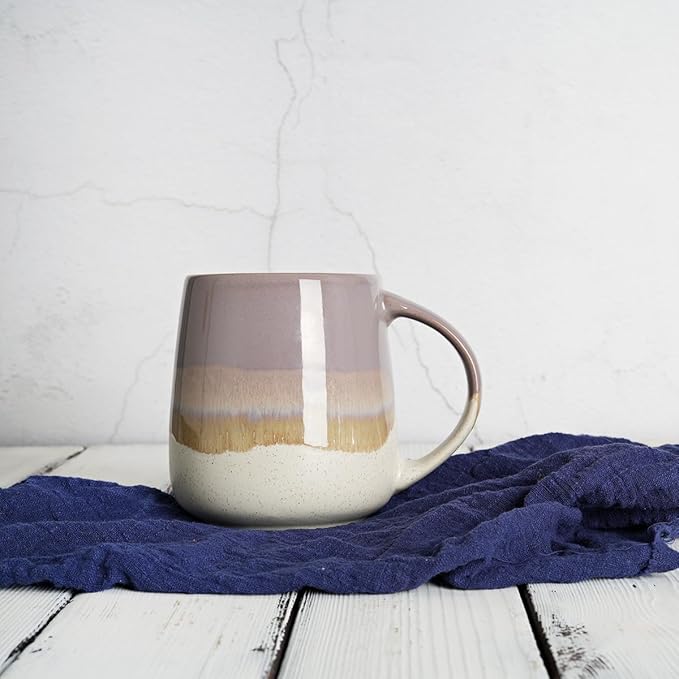 Bosmarlin Extra Large Ceramic Coffee Mug, 23 Oz, Dishwasher and Microwave Safe, Oversized Big Tea Cup for Office and Home (Purple)