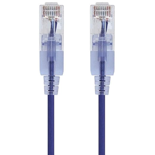 Monoprice Cat6A 10ft Purple 10-Pk Patch Cable UTP 30AWG 10G Pure Bare Copper Snagless RJ45 SlimRun Series Ethernet Cable