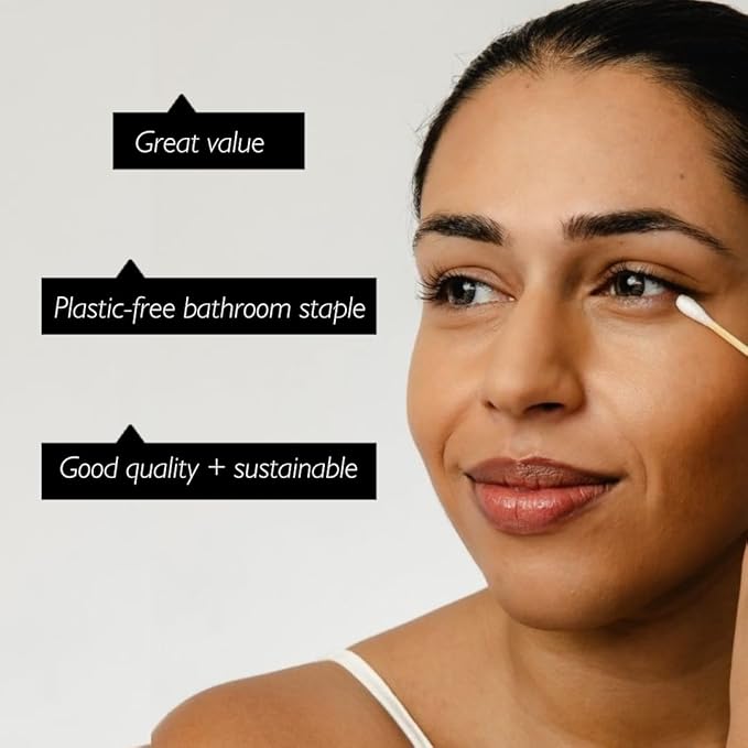 UpCircle Bamboo Cotton Buds - 200 Pieces - Sustainable, Plastic-Free, Fully Recyclable Ear Buds - A Staple For Any Bathroom