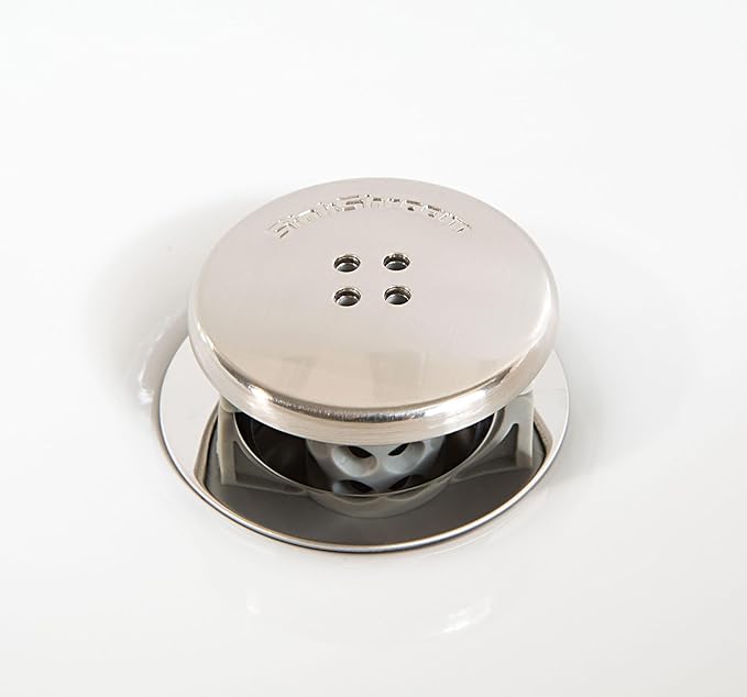 SinkShroom Revolutionary Bathroom Sink Drain Protector Hair Catcher, Strainer, Snare, Nickel Edition