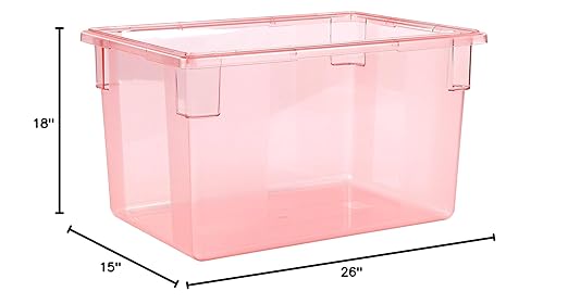 Carlisle FoodService Products 10624C05 StorPlus Color-Coded Food Box Storage Container Only, 21.5 Gallon, 26" x 18" x 15", Red (Pack of 3)