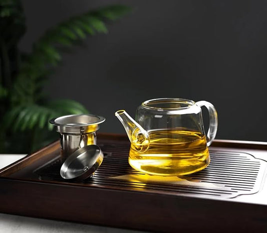 25oz (750ml) Borosilicate Glass Teapot with Removable Stainless Steel Infuser with Gift Box β Heat Resistant Clear Tea Pot for Loose Leaf, Herbal & Blooming Tea β Stovetop, Microwave & Dishwasher Safe