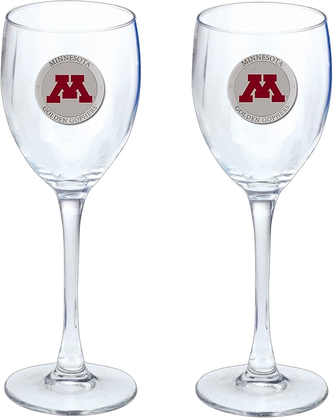 Heritage Pewter Minnesota Glass Water Goblets β Set of 2 | 12 OZ Goblet Glasses | Expertly Crafted Pewter Glass