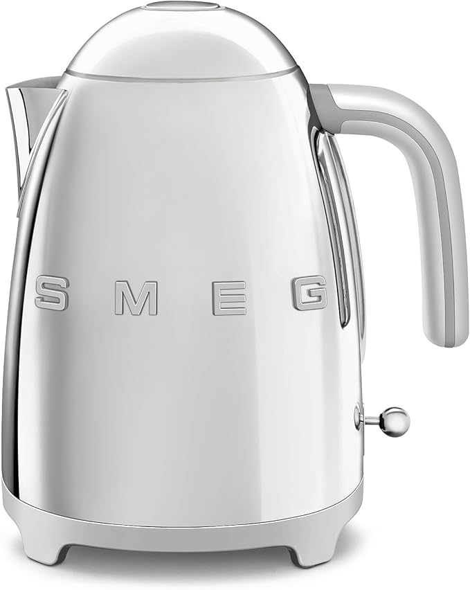 SMEG 50's Retro Style Electric Water Kettle with Automatic Shutoff, Removable Base, and Water Indicator, KLF03SSUS, Polished Stainless Steel