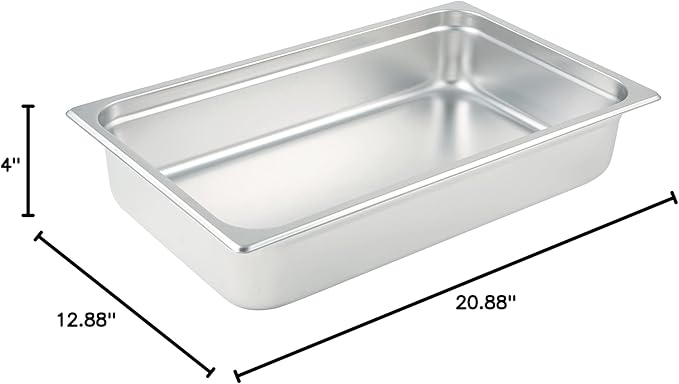 Winco 4-Inch Anti-Jamming Steam Pan, Full, 24-Gauge