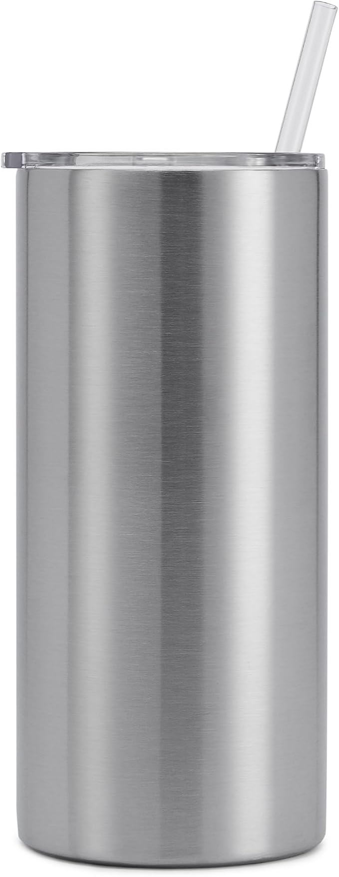 makerflo 20 oz Thick Stainless Steel Tumbler Pack of 25 with Lid & Straw | Craft-Ready for DIY Gifts & Personalization (Epoxy, UV DTF, Vinyl, and Laser Engraving) - Not for Sublimation