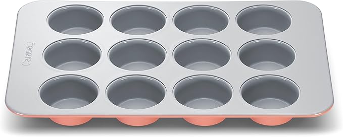 Caraway Non-Stick Ceramic 12-Cup Muffin Pan - Naturally Slick Ceramic Coating - Non-Toxic, PTFE & PFOA Free - Perfect for Cupcakes, Muffins, and More - Perracotta
