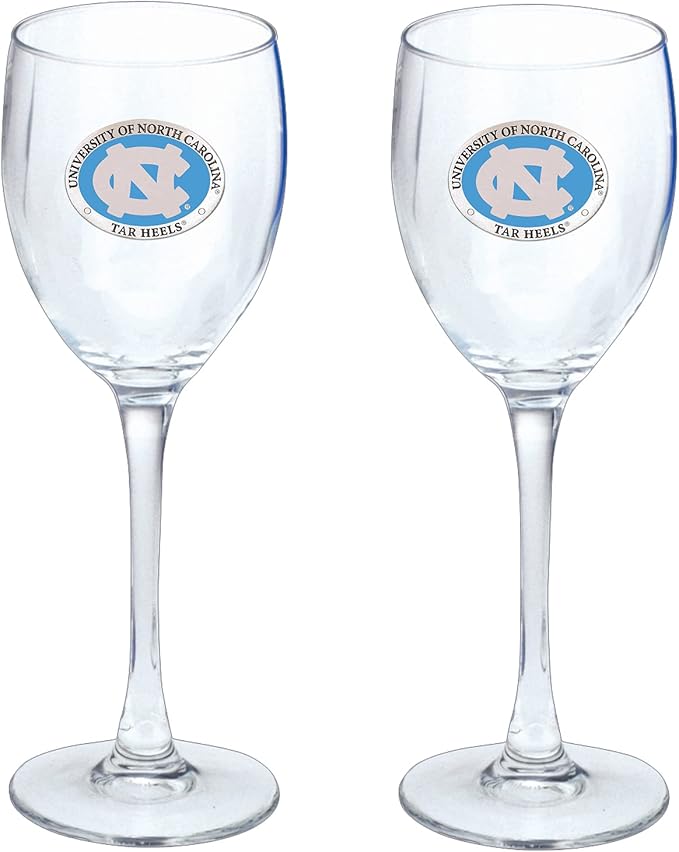 Heritage Pewter North Carolina Glass Water Goblets β Set of 2 | 12 OZ Goblet Glasses | Expertly Crafted Pewter Glass
