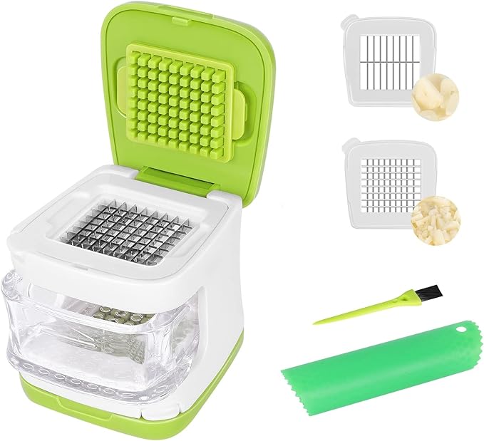 Updated Garlic Press&Peeler Set- Convenient Dicing and Slicing. Chopper, Masher & Crusher, Mincer and Paste