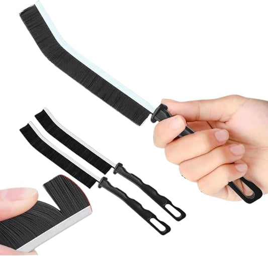 CrafTreat Hard Bristle Crevice Cleaning Brush β 6 Pack (Black) β Gap Scrub Brushes for Kitchen, Bathroom, Window Tracks, Grout, Car & Tight Spaces β Household Cleaning Tool