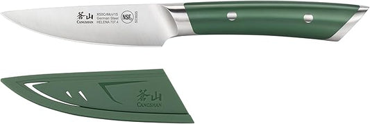 Cangshan HELENA Series German Steel Forged 3.5" Paring Knife with Sheath (Green)