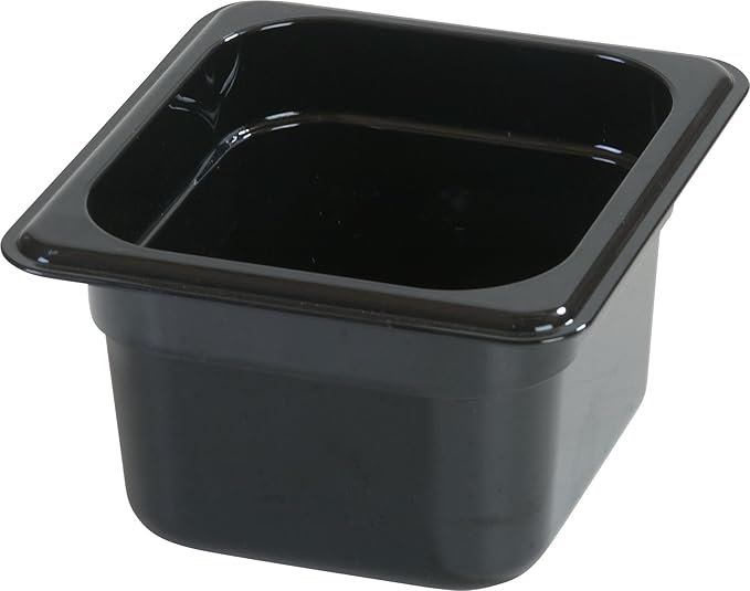 Carlisle FoodService Products 3068403-E Plastic Food Pan, 1/6 Size, 4 Inches Deep, Black