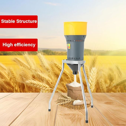 6.6gal Electric Grain Mill, Dry Food Mill, Farm Home Wheat Grinder for Spice Rice Feed Flour Cereals, w/ 5 Sizes Sieves & Tripod