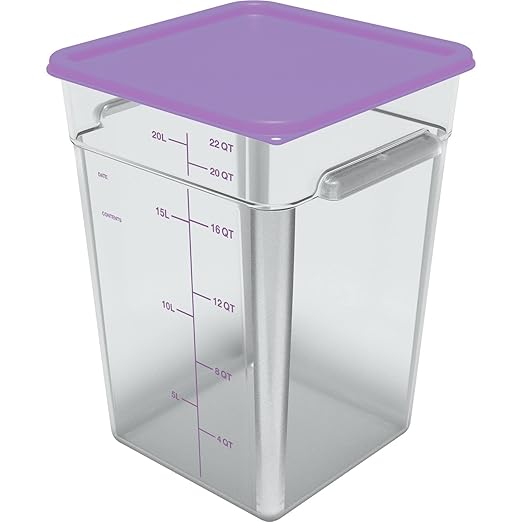 Carlisle FoodService Products CFS Squares Plastic Food Storage Lid 12-22 Quart Purple (Pack of 6)