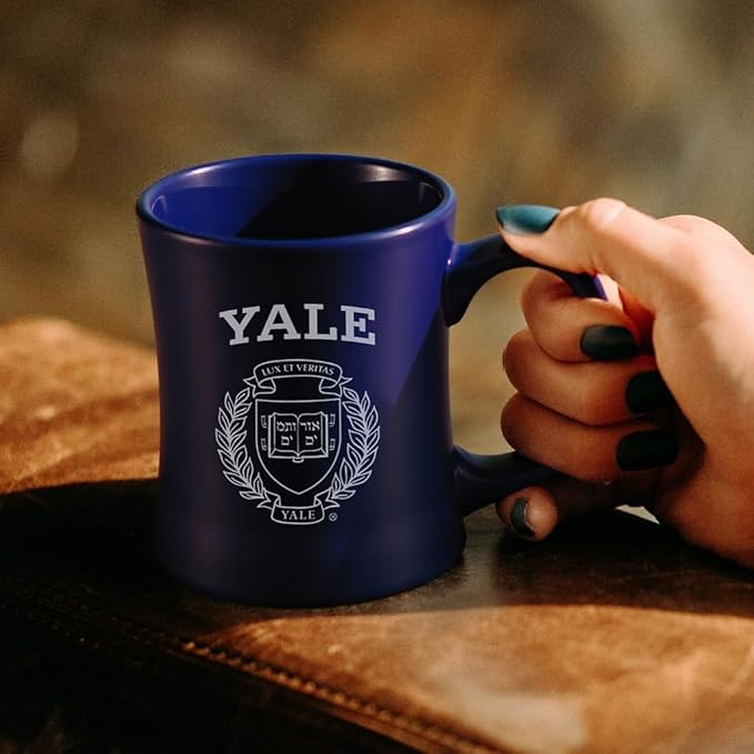 Yale Bulldogs Ceramic 16oz Sculpted Mug – Official Team Logo Coffee Cup – Handwash Recommended – Individually Boxed