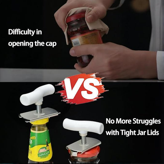 Jar Opener for Weak Hands, Manual Twist to Open Can Opener, Adjustable Stainless Steel Lid Loosener, Gripper Tight Top Remover for Seniors, Arthritis, Kitchen Loosener Gadgets
