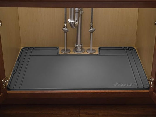 WeatherTech SinkMat β Waterproof Under Sink Liner Mat for Kitchen Bathroom β 46β x 22β Inches - Durable, Flexible Tray β Home undersink Organizer Must Haves, Black