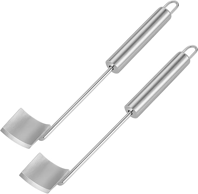 2PCS Corn Cob Stripper Tool - Long Handle Stainless Steel Corn Peeler for Corn on the Cob, Quick & Easy-to-Use Corn Cutter, Ideal for Kitchen Salads Tacos, 9.8×1.57×1.06in