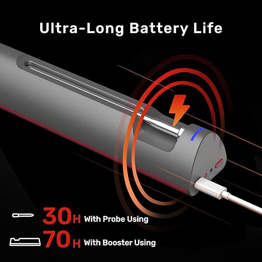 S Pro Bluetooth Wireless Meat Thermometer, 1080°F Heat, 6 Sensors, Enhanced Signal Base, EasySmart App, IP69, Ultra-Thin Probe, Digital Cooking Thermometer, Oven/Grill/BBQ/Air Fryer/Kitchen