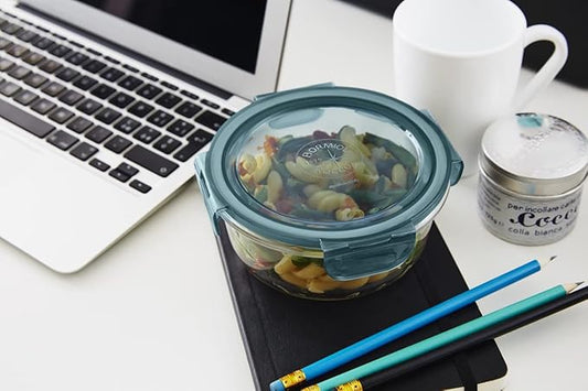 Bormioli Rocco Frigoverre Evolution Collection - 5.5-Inch Round Container - 50 cl (17 oz.) - Grey
