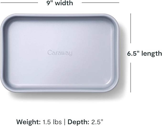 Caraway Nonstick 9” x 6.5” Small Rectangle Baking Pan – Non-Toxic, PTFE & PFOA Free – Aluminized Steel Core – Deep Ceramic Baking Pan for Casseroles, Lasagna & More - Navy