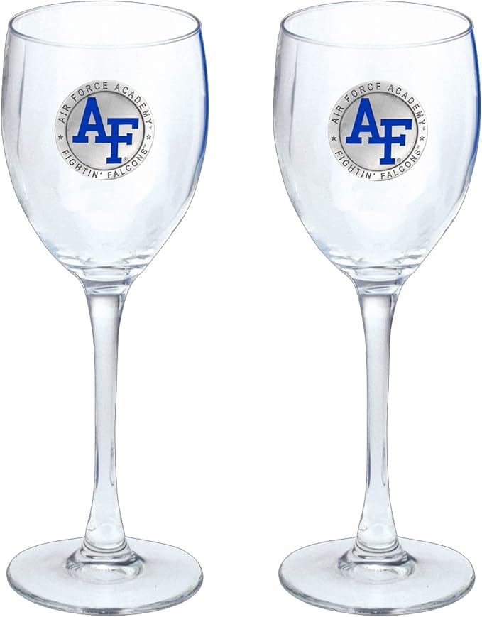 Heritage Pewter US AIR FORCE ACADEMY Glass Water Goblets β Set of 2 | 12 OZ Goblet Glasses | Expertly Crafted Pewter Glass
