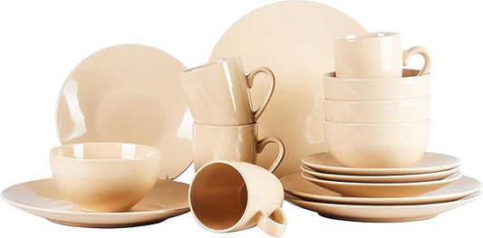 Color Wave Stoneware 16pc Dinnerware Set, Honey Harbor