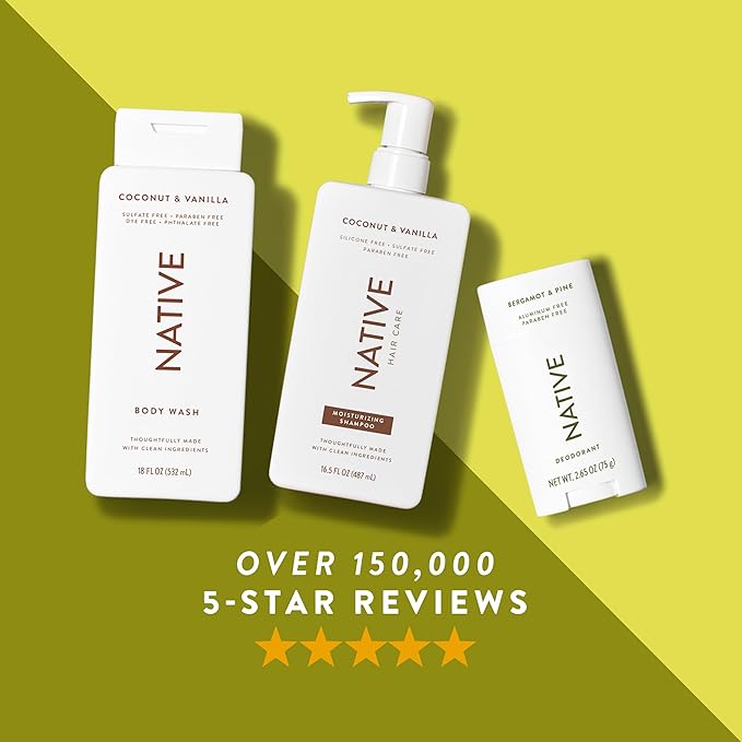Native Deodorant Contains Naturally Derived Ingredients, 72 Hour Odor Control | Seasonal Scents for Women and Men, Aluminum Free with Baking Soda, Coconut Oil & Shea Butter | Bergamot & Pine