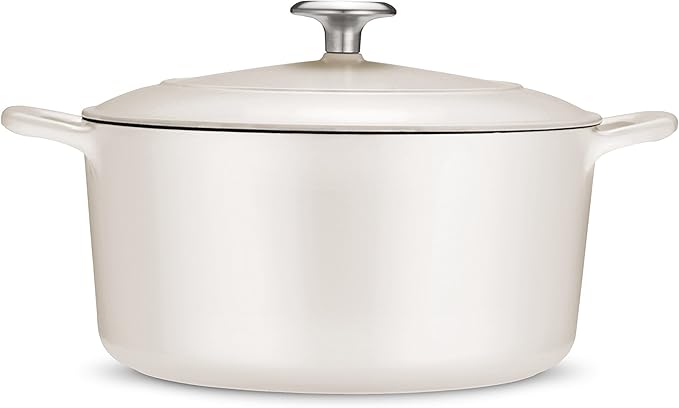 Tramontina Bestow Enameled Cast Iron Dutch Oven Pot with Lid, Round 5.5-quart, Matte White