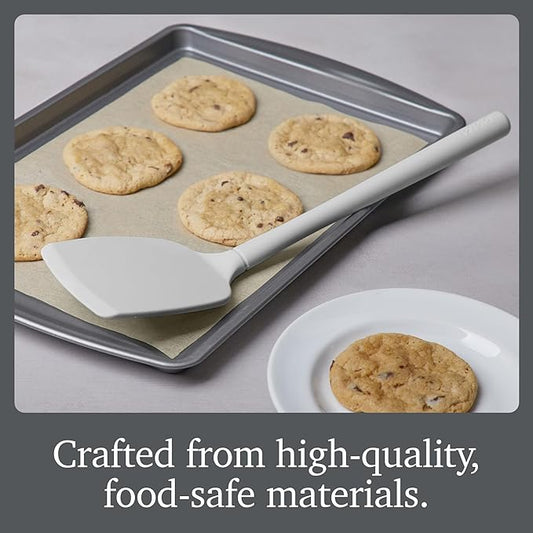 Tovolo Silicone Kitchen Utensils Set of 5 Solid Turner Spoon Pasta Claw Ladle and Scoopula Oyster Gray Silicone Cooking Utensil Set Dishwasher Safe Heat Resistant BPA Free Non Toxic Utensil Set