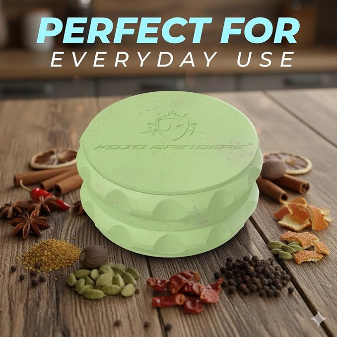 2.5" Spice Grinder 2-Piece, Strong Grip By Kozo. (Green)
