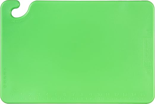 San Jamar CB121812 Cut-N-Carry Co-Polymer Cutting Board, 18" Length x 12" Width x 1/2" Thick, Green (CB121812GN)