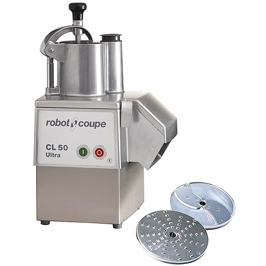 Robot Coupe CL50EULTRA Single-Speed Cutter Mixer Continuous Feed Commercial Food Processor with Side Discharge, 120v