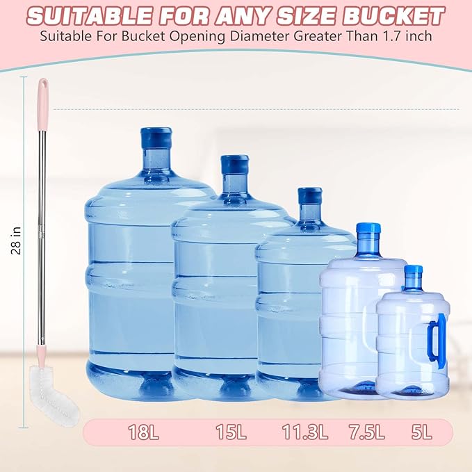 5 Gallon Water jug Cleaning Brush,2 Pack Bucket Brush, Kettle Brush, Cleaning Extra Long Bottles, 5 Gallon Jug Cleaner, Water Bottle Brush,Carboy Brush.