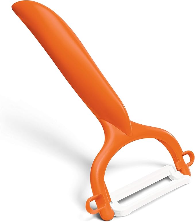 Kyocera Ceramic Horizontal Y Peeler, Orange