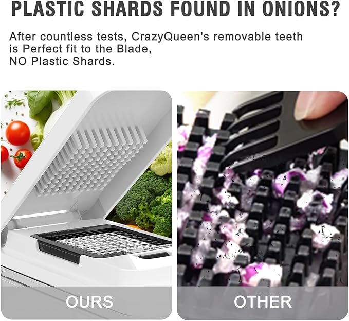 Vegetable Chopper: 10 in 1 Food Chopper - Onion Vegetable Slicer Cutter Dicer, Veggie Cutter with Container, 7 Blades, Kitchen Gadgets for Carrot Salad Garlic Potato Slicer