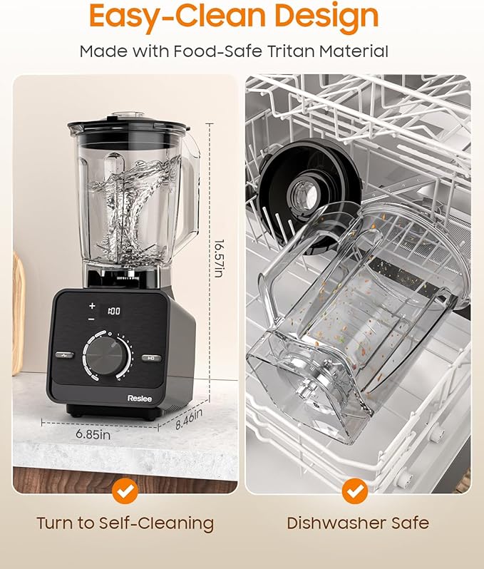 Blender for Kitchen,30000RPM Professional Blenders for Smoothies with 56oz Tritan™ Container,10-Speed Settings & 6 Preset Menus for Smoothies/Protein Shake/Hot Soup/NutButter/Ice Crush/Clean(H 16.57")