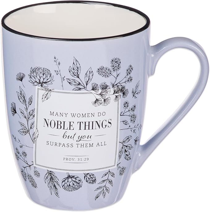 Christian Art Gifts Inspirational Microwave/Dishwasher Safe Coffee & Tea Scripture Mug: Many Women Do Noble Things Encouraging Proverb Bible Verse, Novelty Drinkware, Lavender Purple & White, 12 oz.