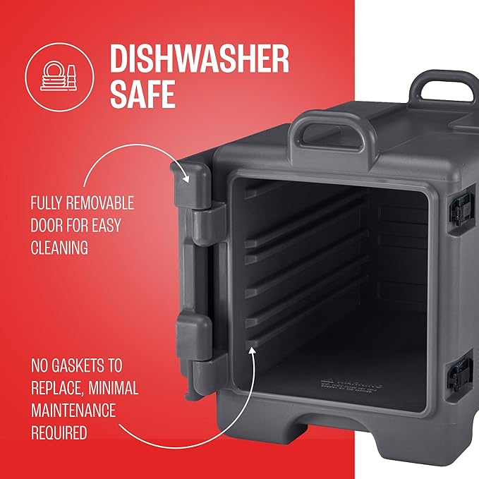 Cambro Insulated Food Pan Carrier - Hotbox and Food Warmer for Catering & Transport - Front Load UPC300 Series (Charcoal Gray)