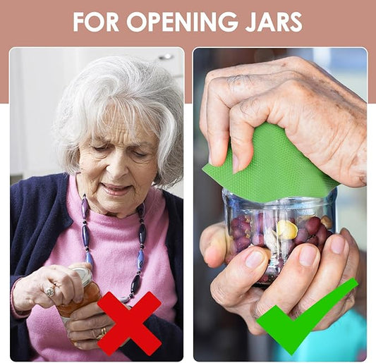 Jar Opener Gripper Pad, 3 Pcs Rubber Jar Opener Grippers Lid Opener Bottle Openers for Seniors Weak Hands Reusable for Most Bottles