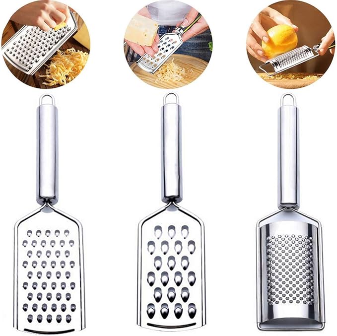 Handheld Cheese Grater, Cheese Zester Stainless Steel, Lemon Zesters, Kitchen Vegetable Peeler, Food Zesters Grater Slicer for Ginger Garlic Chocolate Fruits, Zester Graters with Handle