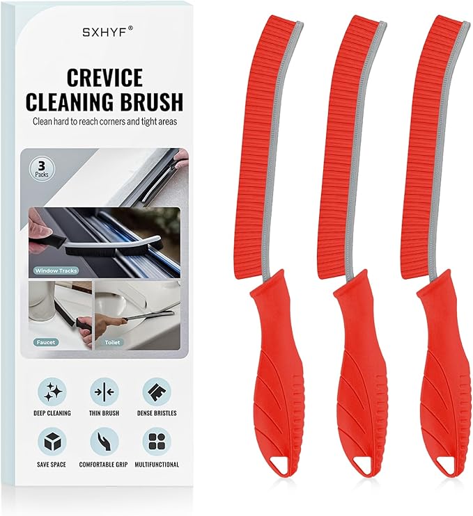 SXhyf Cleaning Brush - Hard Bristle Crevice Cleaning Brush, Multifunctional Gap Scrub Brush, Kitchen Essentials, Bathroom Cleaner Tools for Household Use, Home, Window, Toilet, Stove