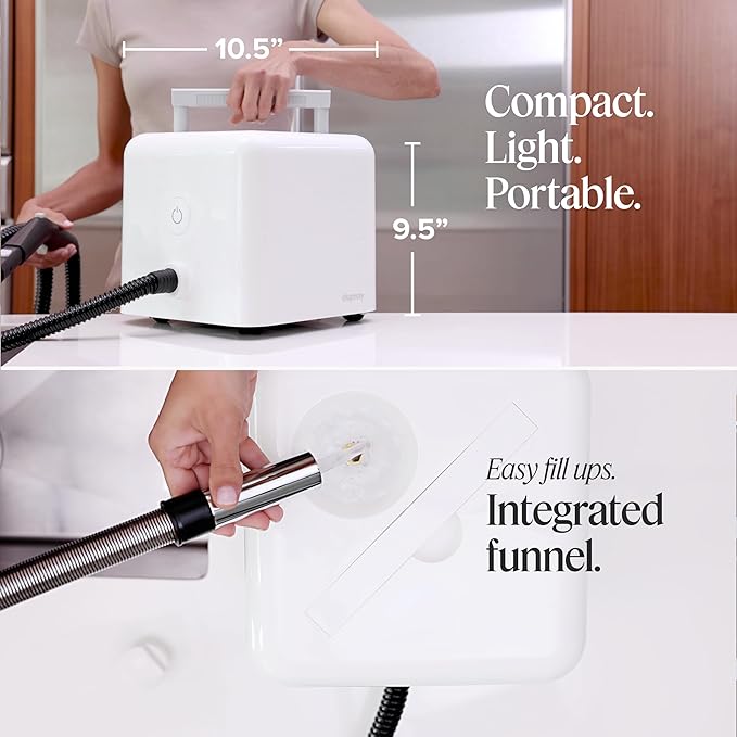 Dupray Neat Steam Cleaner with 22-Piece Accessory Kit โ Versatile, Portable Steamer for Floors, Upholstery, Tiles, and More, removes 99.9% of Bacteria & Viruses* (incl. x6 Triangle Bonnets)