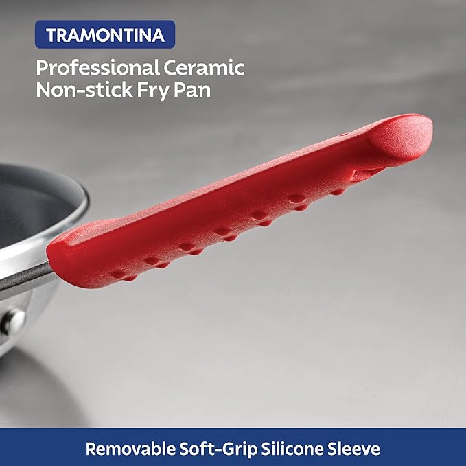 Tramontina Professional 10-Inch Ceramic Non Stick Frying Pan, Heavy-Gauge Aluminum Skillet with Nonstick Coating, Dishwasher and Oven Safe, Gray