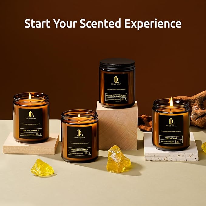 Magnolia & Sandalwood Scented Candles, Soy Candle for Home Scented, Candles Gift for Women Men, 7oz with 50 Hour Burn Time