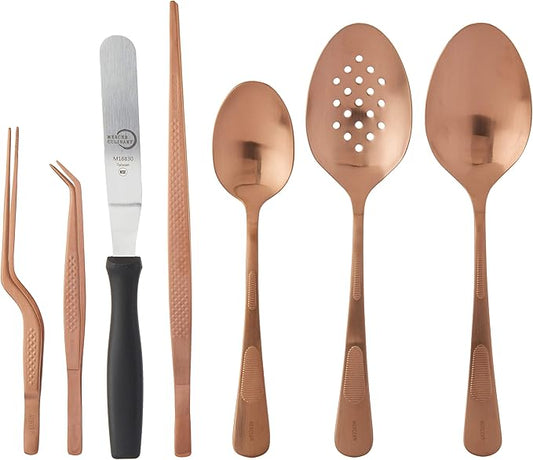 Mercer Culinary 8 Piece Plating Set, Rose Gold
