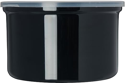 Carlisle FoodService Products Classic Round Storage Container Crock with Lid for Kitchen, Restaurants, Home, Plastic, 1.5 Quarts, Black