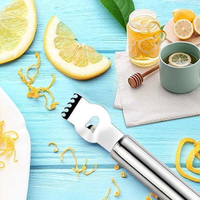 2Pcs Stainless Steel Lemon Zester Grater with Hole Citrus Orange Peeling Tool Fruit Peelers Mandolines and Slicers Graters, Peelers and Slicers