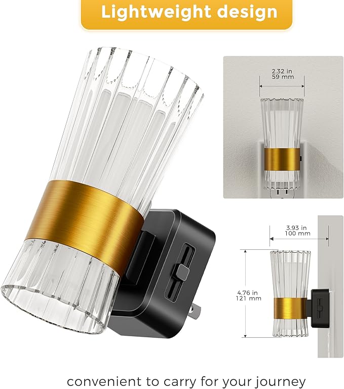 L LOHAS LED Night Light, Night Lights Plug into Wall, 3000K Soft Warm 0-100LM Adjustable Modern Night Lights,Automatic Nightlights Pulg in with Dusk to Dawn Sensor for Rooms Bathroom Hallway Decor