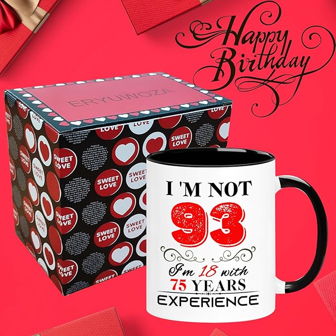 1932 93th Birthday Mug for Women Men, Turning 93 Year Old Birthday Gifts for Mom, Dad, Grandma, Grandpa, Wife, Husband, Uncle, Aunt, Sister, Best Friends, Coworkers, Her, Him, 11oz Coffee Cup